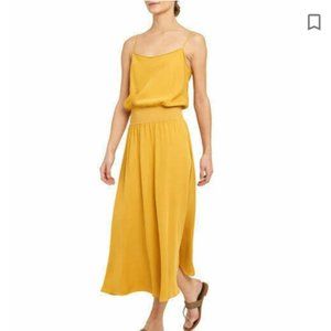 Theory Silk Rib-Knit Waist Midi-Dress